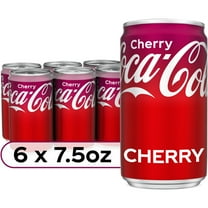 Coca-Cola Cherry Mini Soda Pop Soft Drink, 7.5 fl oz, 6 Pack Cans