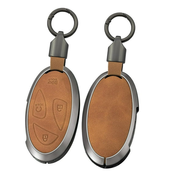 Leather Key Cover Fit for Hyundai 5/7 Buttons Key Fob Solid Car Key Case for Ioniq 6 Grandeur GN7 KONA Elantra Azera Sonata Hybrid Santa fe Tucson Hybrid 2023 2024 2025