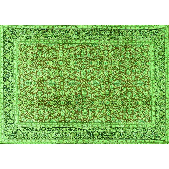 Ahgly Company Indoor Rectangle Persian Green Traditional Area Rugs, 2' x 3'