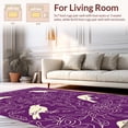 thumbnail image 2 of ODIKA 4'x6' Machine Washable Non-Slip Area Rug, Whimsical Magpie and Bloom Featuring Stylized Nature High Traffic Rug, Purple, 298268, 2 of 7