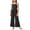 Black, variant on Girls 2 Piece Outfits Peplum Spaghetti Strap Top Wide Leg Pants Set Casual Kids Summer Clothes