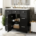 thumbnail image 2 of 36" Bathroom Vanity Cabinet with Sink Countertop Set, Black, Single Sink, Shaker Cabinet with Soft Close Doors and 3 Drawers, Ample Storage Space, 2 of 9