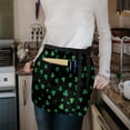 thumbnail image 6 of WIRESTER Unisex Fashionable 3-pocket Half Waist Apron Chef Catering Cooking Baking Kitchen Adjustable 2 Long Strings - Shamrock Clover Leaves, 6 of 6