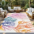thumbnail image 3 of Fsddascl Summer Coral Outdoor Rug for Patio/Deck/Porch, Non-Slip Large Area Rug 4 x 6 Ft, Ocean Vintage Sea Watercolor Plant Indoor Outdoor Rugs Washable Area Rugs, Reversible Camping Rug Carpet, 3 of 5