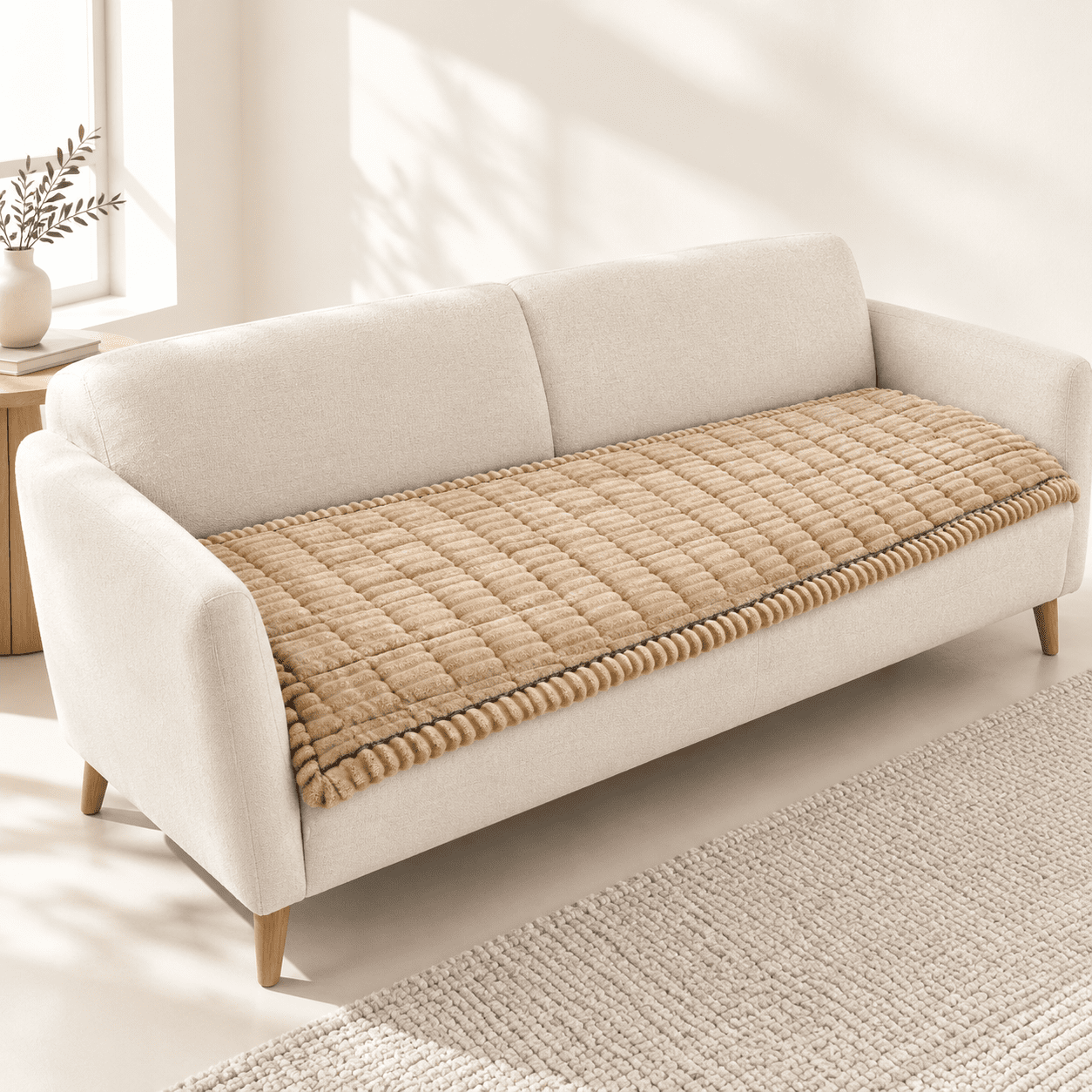 Brown 27in*47in Non-Slip Scratch-Proof Pet Sofa Cover Protector for Dogs and Cats
