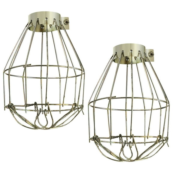 2pcs Clamp on Metal Bulb Guard Cage Vintage Wire Lampshade Industrial Light Bulb Cage