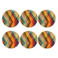 thumbnail image 2 of Bingfone Vintage Abstract Watercolors Tartan Leather Drinks Coasters With Set Of 6,Suitable For Home Kitchen,Coffee Cup Coasters Home Gift, 2 of 9
