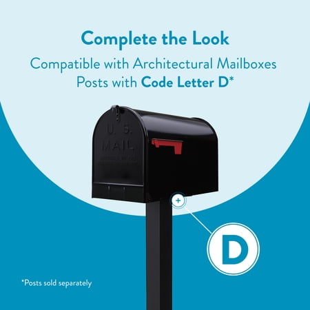 ARCHITECTURAL MAILBOXES STANLEY GALVANIZED STEEL, EXTRA LARGE, POST-MOUNT MAILBOX IN BLACK