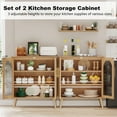 thumbnail image 3 of Rovaurx Storage Cabinet with Fluted Glass Doors, 59.1" Floor Storage Cabinet, Modern Buffet Sideboard Storage Cabinet for Dinging Room, Living Room, Entryway, Natural, 3 of 8