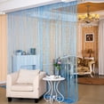 thumbnail image 3 of Nvzi 2 cortinas de lentejuelas para puerta, cortinas de hilo para puerta, 39 x 79 pulgadas, para colgar en armario, dormitorio, persiana, sin cuentas, decorativas con cuentas, azul, 3 of 4