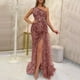 thumbnail image 1 of Vestido de noche largo ajustado de temperamento a la moda sin mangas con lentejuelas de color hada para mujer, 1 of 6