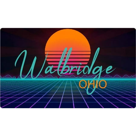 

Walbridge Ohio 4 X 2.25-Inch Fridge Magnet Retro Neon Design
