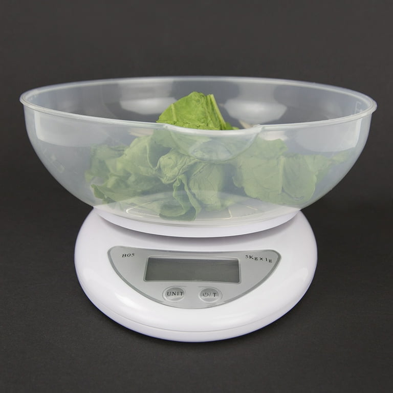 Home Basics Digital Food Scale with Plastic Bowl, White, FOOD PREP