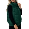 thumbnail image 5 of QIYAGBSA Quilted Puffer Vest for Women Stand Collar Full Zip Lightweight Sleeveless Fall Winter Warm Coats with Ribbed Hem and Side Pockets, 5 of 8