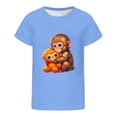 thumbnail image 4 of Boys Monkey Graphic Print Short Sleeve Punch T Shirt Casual Crew Neck Tee for Kids Comfortable Youth Basic Top, 4 of 4