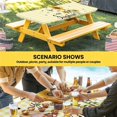 thumbnail image 6 of Sunflowers Table Cloths for 4 Foot Rectangle Tables, Spring Summer Bees Floral Yellow Plaid Patio Waterproof Elastic Fitted Tablecloths, Washable Rectangular Table Cover for Camping, 6 of 8
