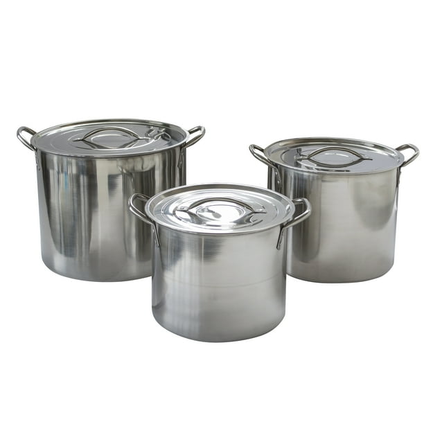 AmeriHome 6 Piece Stainless Steel Stock Pot Set
