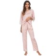 thumbnail image 2 of Unique Bargains Women's Satin Lounge with Pants Nightwear Pajama Sleepwear Sets, 2 of 5