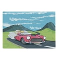 thumbnail image 1 of Cars Cutting Board, Blonde Girl Driving a Sports Car Through the Country in Cartoon Style Travel Road Trip, Decorative Tempered Glass Cutting and Serving Board, Large Size, Multicolor, by Ambesonne, 1 of 1