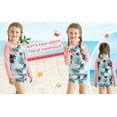 thumbnail image 4 of GYRATEDREAM Girls Rash Guard Swimsuit 2-Piece Long Sleeve Bathing Suit UPF 50+ Sun Protection Summer Beach Swimwear, 5-6 Years, 4 of 9