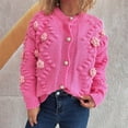 thumbnail image 5 of Kaondbfi Cardigan for Women, Embroidered Cardigan with Embroidered Detail 3D Flower Cardigan Flower Button Up Long Sleeve Cardigan Womens Winter Coat, 5 of 9