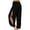 Black, variant on Women's Casual Slit Leg Pants High Waisted Elastic Comfortable Wide Fit Soft Stretch Joggers for Daily Wear