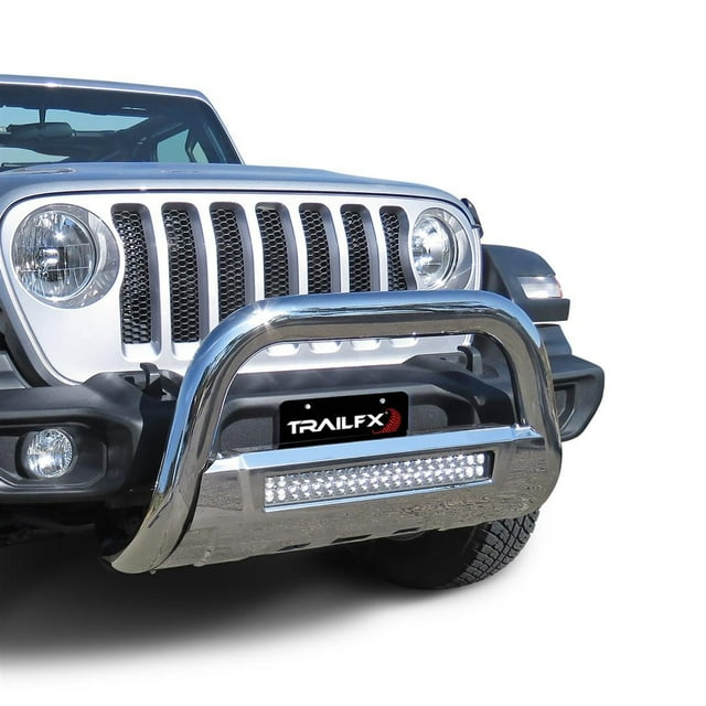 TrailFX Bull Bar B1613S TFX Bull Bars; Polished; Stainless Steel; 3-1/2 Inch Diameter; With Skid Plate; Without Light Bar; Compatible With Parts 20DRSCMB/20DRSCM