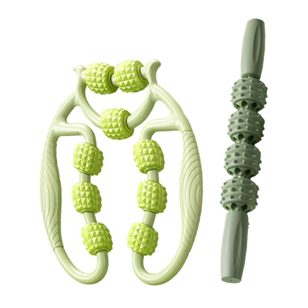 DimyFew 2 Pieces Massage Roller Circular Leg Clamp Handheld Multifunctional Bodybuilding green