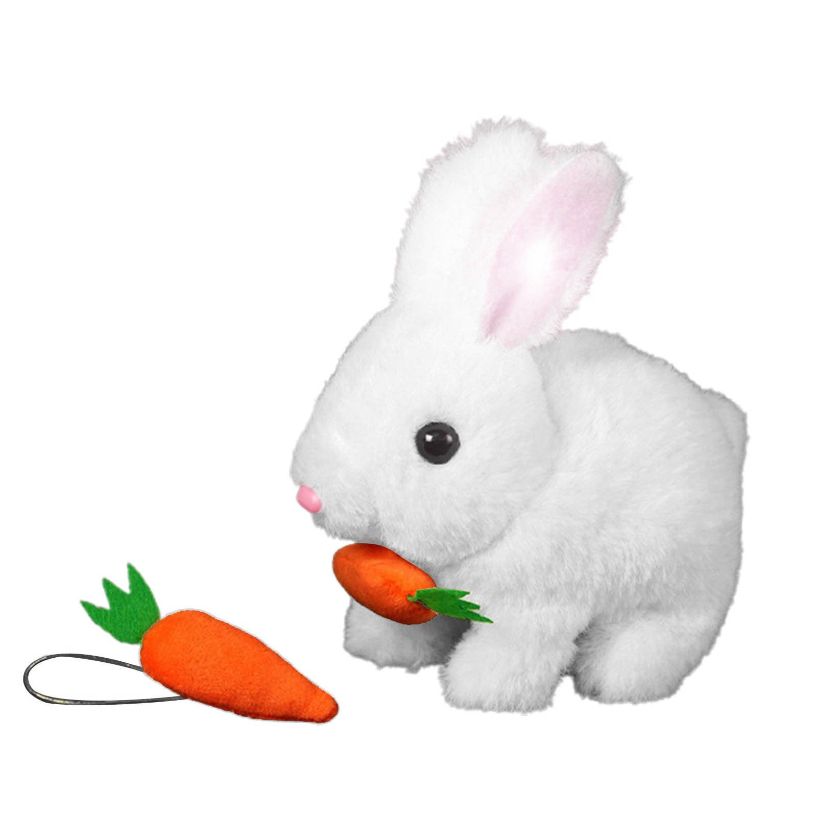 Realistic Rabbit Plush Toy Handmade Easter Bunny with Jumping Twitching Moving Ears, Lifelike Animal Stuffed Rabbit for Easter Basket Stuffers Spring Decor Home Decorations