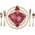 thumbnail image 3 of Cloth Napkins Christmas Red Snowflakes Soft Comfortable Napkins 6 pcs for Family Dinners Weddings Cocktail Kitchen Banquet Decorative Washcloths, 3 of 6