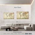 thumbnail image 4 of Elephant Stock Political Map Of The World Old Style Wall Art - Horizontal Multi Panel Canvas - Living Room Wall Decor - Map Multi Panel - Pink And Green Decor By Michael Tompsett - 65" x 42", 4 of 8
