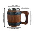 thumbnail image 3 of Wooden Barrel Mug Large Capacity Stainless Steel Tankard Unique Drinking Cup For Pub/Home Use Coffee Mugs Set with Rack Goblets Glassware Vintage Insulated Cups Vacuum Insulated Mug Ceramic Mark Cup, 3 of 4