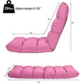 thumbnail image 3 of GORELAX Floor Chair with Back Support, 14-Poistion Adjustable Folding Gaming Chair Recliner, Meditation Chair with Steel Frame, Padded Lazy Sofa Chair for Adults, Kids (Pink), 3 of 18