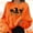 Orange, variant on Women Oversized Halloween Hoodies Pullovers Graphic Print Round Neck Long Sleeve Sweatshirt Beige Hoodies for Women