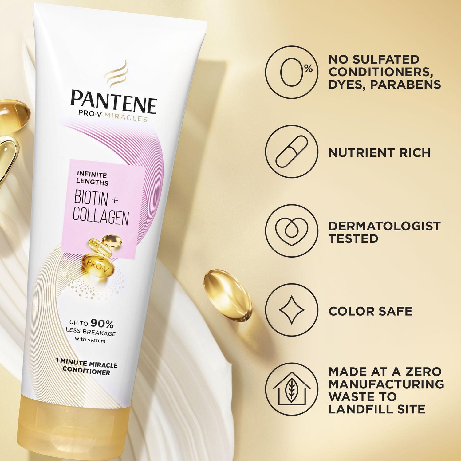 Pantene Pro-V Miracles Infinite Lengths Biotin + Collagen 1 Minute Miracle Conditioner, 325ML