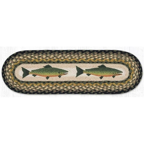 Earth Rug 49-ST116F 27 x 8.25 in. ST-OP-116 Fish Oval Stair Tread Mat