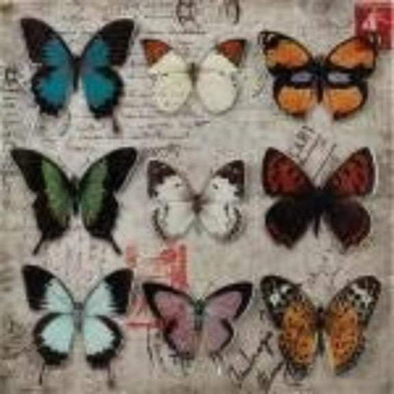 Collage Butterfly Tin Wall Art