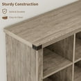 thumbnail image 5 of 8 Cube Rustic Farmhouse Wood Horizontal Bookshelf 2-Tier Storage Organizer Long Freestanding Bookcase Cabinet, Grey, 5 of 8