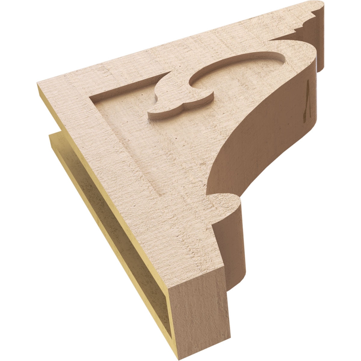 5"W x 20"D x 20"H Thin Mayflower Rough Cedar Woodgrain TimberThane Corbel, Primed Tan