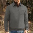 thumbnail image 2 of Jalioing Men's Collared Sweatshirts Vintage Fashion Long Sleeve Half Zip Shirt Classic Cotton Pullover with Pocket, 2 of 3