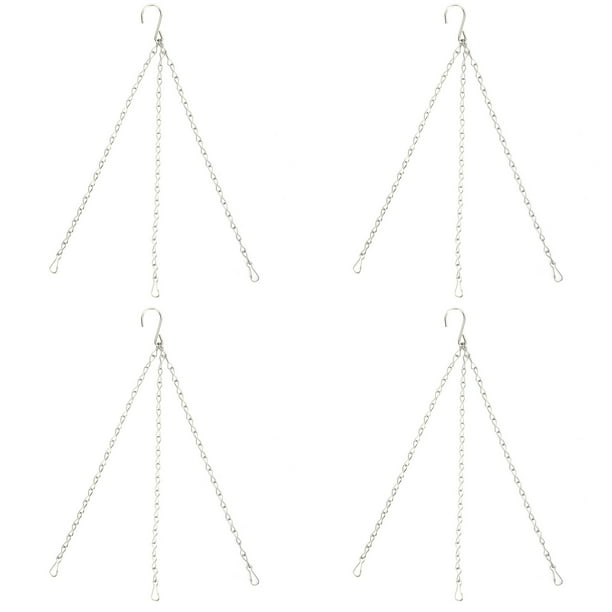 Cadena colgante con ganchos de acero inoxidable 304, reemplazo de perchas para plantas y macetas de jardín, 4 Uds.
