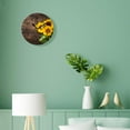 thumbnail image 4 of 10 Inch Wall Clock Battery Operated Silent Clock Decorative for Office, Kitchen, Outdoor, Living Room，Bouquet of Sunflowers on A Dark Wooden Lovely, 4 of 4