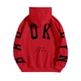thumbnail image 4 of Women'S Long Sleeved Zipperless New York Printed Hoodie With Back, Red M, 4 of 4