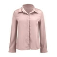thumbnail image 4 of Button Down Shirts For Women Wrinkle Resistance Dress Shirts For Women Long Sleeve Work Formal Blouses Tops Pink, 4 of 9