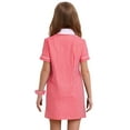 thumbnail image 2 of Jowowha Robe d'Uniforme Scolaire à Carreaux Vichy pour Filles Manches Courtes Fermeture Éclair Robe d'Été avec Cheveux Bouclés Âge 5-16 Ans Rouge 12, 2 of 6
