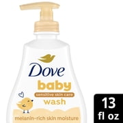(3 pack) Baby Dove Sensitive Baby Wash For Baby Bath Time Melanin-rich Skin Nourishment Tear-Free And Hypoallergenic ,13 fl oz