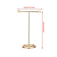 thumbnail image 4 of Jewelry Holder, Jewelry Stand, Gold Simple Aluminium Alloy T-Shaped Jewelry Rack with Round Base is Easy Access to Your Accessories or Acts as A Vintage Decor to Adding Fun Style to Your Home, 4 of 7