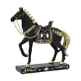 thumbnail image 2 of Estatua de caballo Escultura de caballo Resina Regalo de inauguración de la casa Colección Animal realista Negro, 2 of 7
