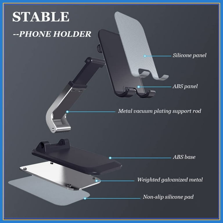 2-Pack Foldable Cell Phone Stand for Desk, Portable Phone 2-Pack Foldable Cell Phone Stand for Desk, Portable Phone