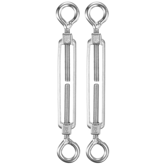 Uxcell 2-Pack Turnbuckle Eye and Eye, M6 Stainless Steel Heavy Turnbuckles Wire Rope Tension Adjustable Tension